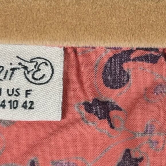 Esprit Coral Paisley Embroidered Peasant Blouse Womens 10 M Bell Sleeve Beaded - Picture 6 of 6